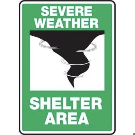 Accuform Severe Weather - Shelter Area, Dura-Plastic, 14 in x 10 in, 3/16" mounting holes FRMFEX524XT
